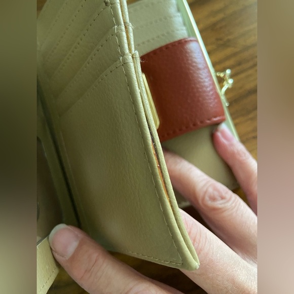 Buxton Beautiful Vegan Leather Lexington Wallet Pink Brown Tan Kisslock - Picture 5 of 11